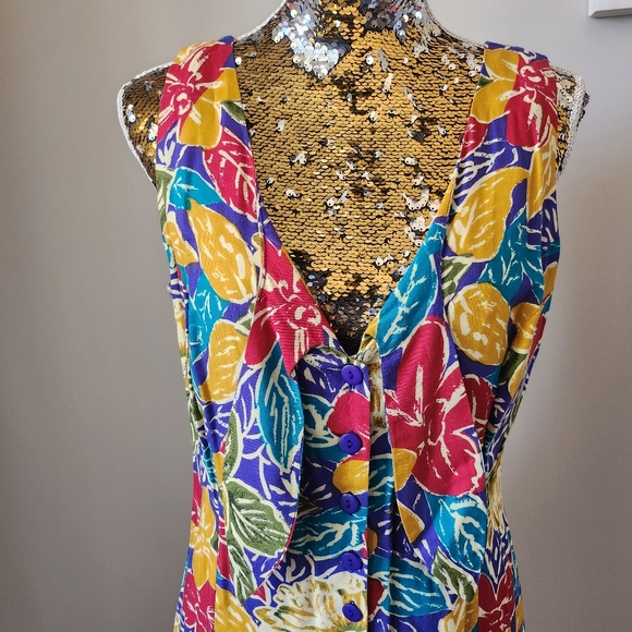 Vintage Marnie West Floral Shorts Romper - Picture 2 of 6